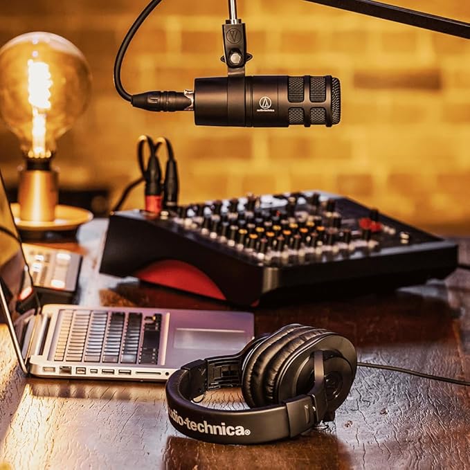 Audio-Technica Hypercardioid Dynamic Podcast Microphone AT2040 Bundle with 2 YR CPS Enhanced Protection Pack Metal Shock Mount Pop Filter Suspension Boom Scissor Arm Stand and 25ft XLR Cable
