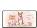 Happy Mother's Day Basenji Love Dog Mom Heart Flower Desk Mat Full Keyboard Mouse Pad African Barkless Dog Lover Large Mousepad 12004
