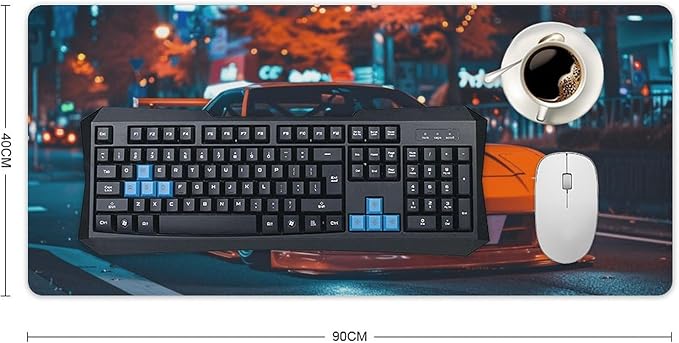 Large Mouse Pad JDM Cars NSX Night Driving Desk Mat Computer Accessories Gaming Office Organizers Supplies Decor Essentials Keyboard Pads for Desk Rubber 40x90cm