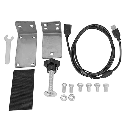 Qqmora Racing Game Handbrake Mount  Easy Control USB Handbrake Bracket 64 Bit High Rigidity for PC Wins Nylon Wire for Sim Games