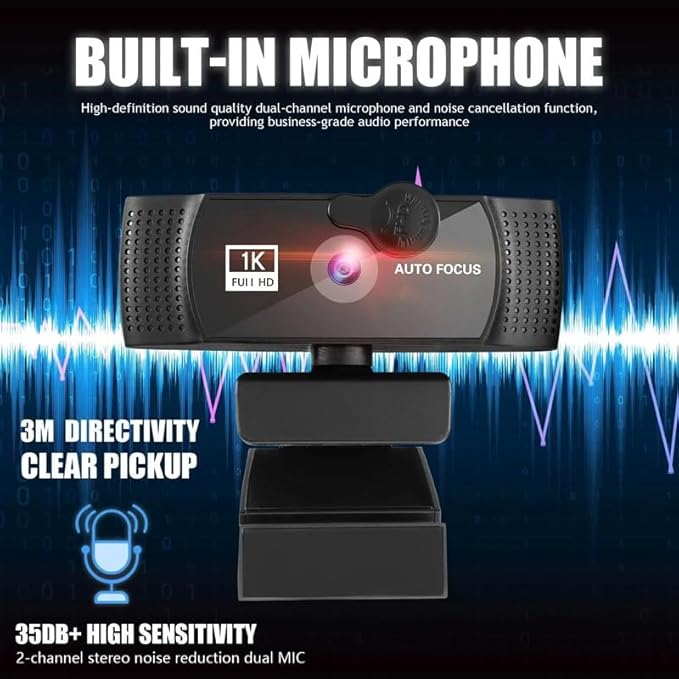 Webcam Web Camera with Microphone Plug Cam for PC Computer Laptop Video Mini