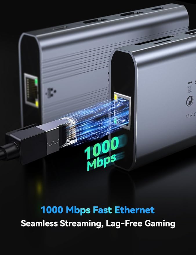 XAOSUN USB C Docking Station Dual Monitor 10Gbps USB C HUB with 2 HDMI 4K@60Hz 10 in 1 USBC Dock with 10Gbps USB A and C Gigabit Ethernet PD 100W SD/TF (microSD) for Lenovo/Mac/Dell/HP/XPS