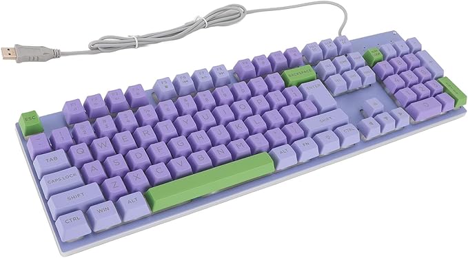 Wired Gaming Keyboard Mechanical Gaming Keyboard USB Lighted Full Size Large Keyboard with Backlit Rainbow Backlit Wired Keyboard for Computer Laptop (1)