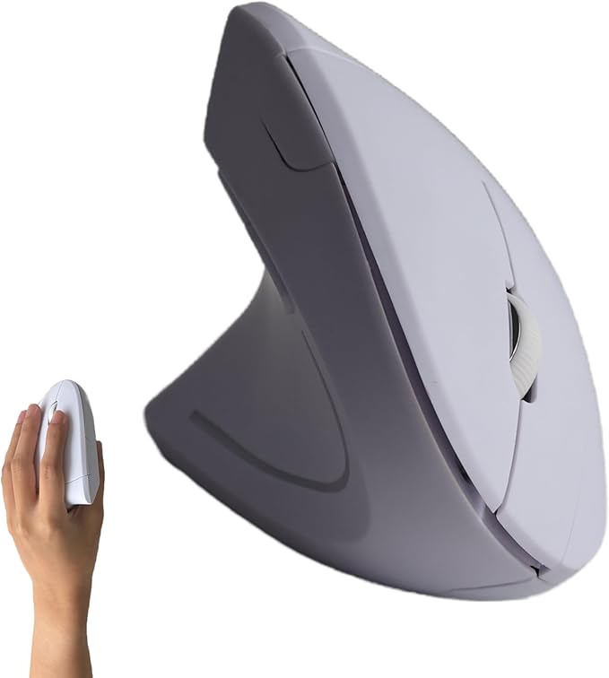 Urby Left Handed Mouse Vertical Left Handed Ergonomic Wireless Mouse Ideal for Lefty Users Gaming &amp Office Use Compatible with Windows/macOS/iPadOS. White