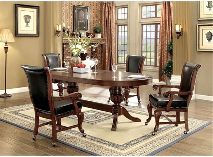 Furniture of America Enschede Faux Leather Gaming Chair in Cherry (Set of 2)