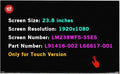 23.8 LCD Screen Replacement LM238WF5-SSE5 for HP 24-dp0014 24-dp1280 24-dp0124 24-dp0161 24-dp0224 24-dp0140z 24-dp0158qe 24-dp0160 24-dp0180 LM238WF5 SS E5 Touch Display Panel 1920x1080 FHD