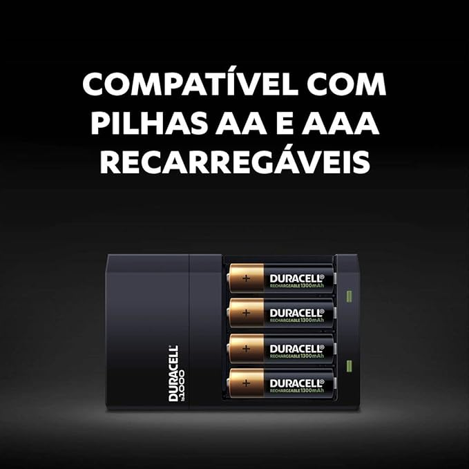 DURACELL - AA and AAA Rechargeable Battery Charger with 4 AA Batteries