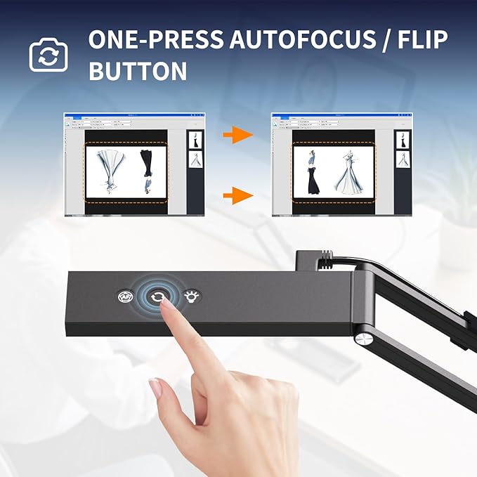 NetumScan 4K USB Book Document Camera &amp Webcam with Built-in Microphone &amp AutoFocus USB Visualiser A3-Size Built-in 3-Level LED Foldable for Web Distance Learning&ampTeaching Compatible Ma