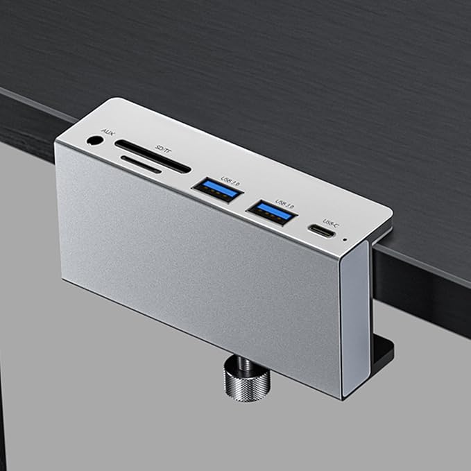 Aluminum 6-Port USB 3.0 Hub Clamp Adapter USB Splitter