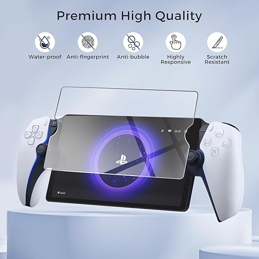 CoBak Hard Carrying Shell Case for PlayStation Portal Remote Player - with 2 Screen Protector 1 Grip Case 4 Thumb Grip Caps Hard Outer Cover for PS5 Portal White
