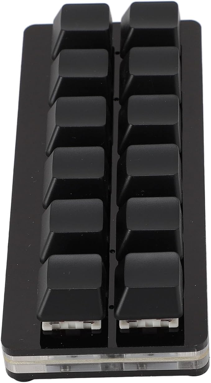 CCYLEZ Mechanical Gaming Keyboard 12 Key Gaming Keyboard Hot Swappable Red Switch Programmable for PC (Black)