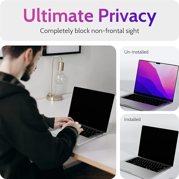 Magnetic Privacy Screen for MacBook Pro 14 Inch (2021-2026 M1 M2 M3 M4 M5) Removable Matte Blue Light Glare Filter for Mac Pro 14.2 Laptop Computer