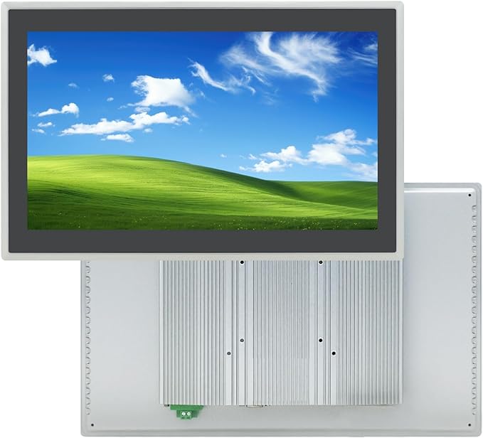15.6 inch Capacitive Multi-Touchscreen Industrial Embedded Win-10 PC Monitor IP65 Screen with 10 Points Touch Display i3+RAM 4G+128G SSD Integrated Phoenix2pin HD-MI-Out &amp USB Ports
