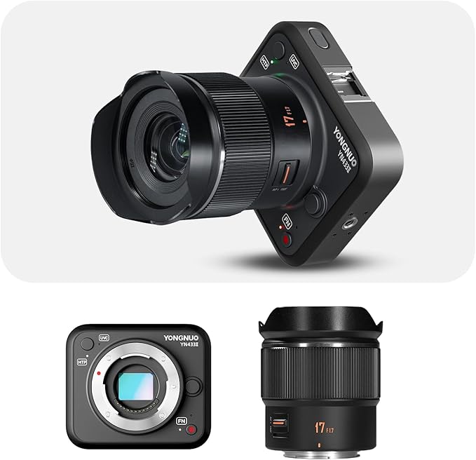 YONGNUO YN433 II 4K Live Streaming Camera w/ 17mm F1.7 Lens Interchangeable M43 Micro Four Thirds Support Android System for Panasonic LUMIX Professional Camera Lens