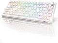 DstoPar Wireless Mechanical Keyboard75% Hot Swappable Gaming Keyboard with Multifunction knobSide Printed PBT KeycapsBluetooth5.0/Type-C/2.4G8000mAh K81 Mechanical Keyboard(Camouflage White