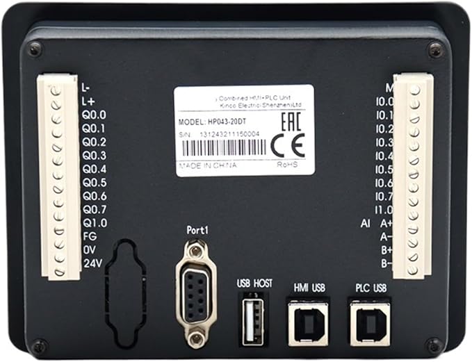 1pc HP043-20DT HMI All in One 4.3 inch Touch Screen with Programmable Controller Integrated Panel DI9 DO9 2AI RS485