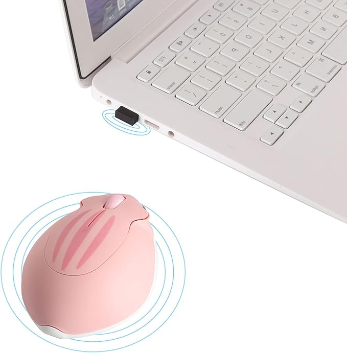 3C Light 2.4GHz Wireless Mouse Cute Animal Hamster Wireless Mouse Portable Mini Optical Mice Cartoon Computer Mouse 3 Buttons for Laptop Desktop PC Computer (Pink)