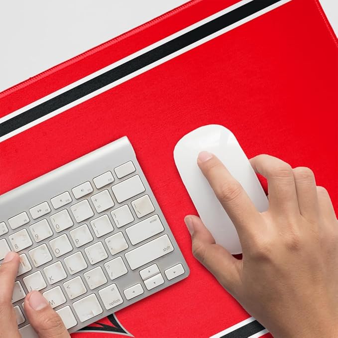 Wesleyan Cardinals Primary Logo Stripes Large Gaming Mouse Pad Desk Mat with Stitched Edges Non-Slip Base for Gamer Home and Office 31.5 x 15.7