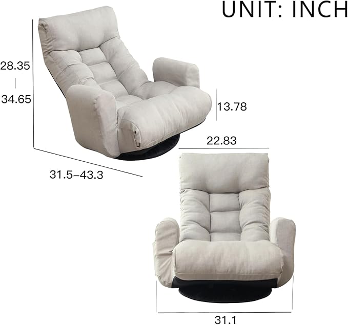 Adjustable Head and Waist Game Chair Lounge Chair in The Living Room 360 Degree Rotatable Sofa ChairRotatable Seat Leisure Chair