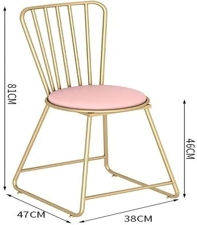 Round Stool Industrial Gaming Chair with Cushioned Seat for Office Bedroom and Vanity White Leather Home Furniture