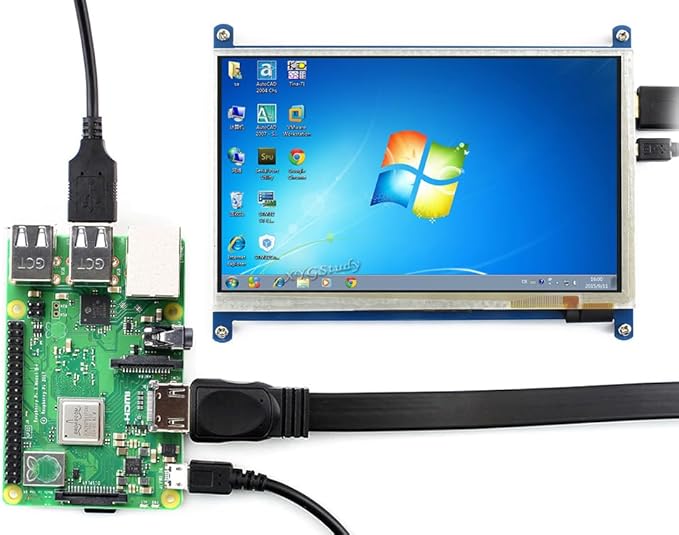 7inch Capacitive Touch Screen LCD for Raspberry Pi 4B/3B+ Banana Pi etc. 800×480 Resolution HDMI for Windows 11/10 / 8.1/8 / 7 (7inch HDMI LCD (B))