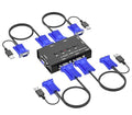 VGA KVM Switch Yinker 4 Port USB VGA KVM Switch w/4 KVM Cables &amp 3 USB Hubs for 4 Computers Share One Monitor Keyboard Mouse