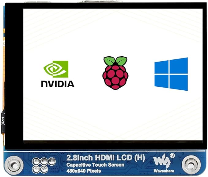 2.8inch HDMI IPS LCD 480×640 Capacitive Touch Display USB-C or I2C Touch Port Adjustable Brightness Fully Laminated Screen Support All Raspberry Pi Jetson Nano PC Windows 11 / 10 / 8.1 / 8 / 7