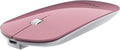 FENIFOX Bluetooth Mouse Slim Whisper-Quiet Mini Flat Portable Mobile Mice Rechargeable Compatible with LaptopPCAndroid Windows Tablet (Rose Gold)