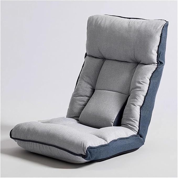 ELEFOCUS Folding Indoor Chaise Lounge Sofa Chair with Lumbar Support - Comfy Recliner Sleeper for Bedroom Gaming Working(Grey)