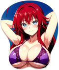 3D Mouse Pad Oppai Mousepad with Soft Gel Wrist Rest Anime Manga Gaming Boob pad Anti-Slip Mouse Mat （rias 253）