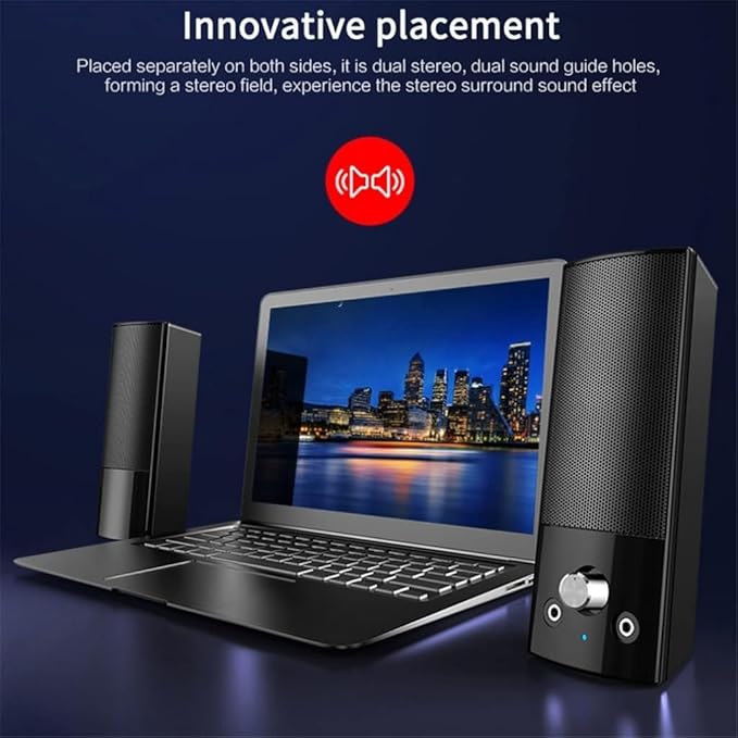 Computer Speakers for Desktop Computer Speakers Detachable Speaker Movie Surround Sound Subwoofer for Computer PC Laptop USB Music Player(CStandard Version)