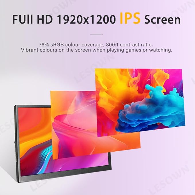 USB C 8.9 inch Portable HDMI Monitor 1920x1200 IPS Touchscreen VESA Metal Casing External Small Wide Display Mini Screen Extender for Windows Laptop PC