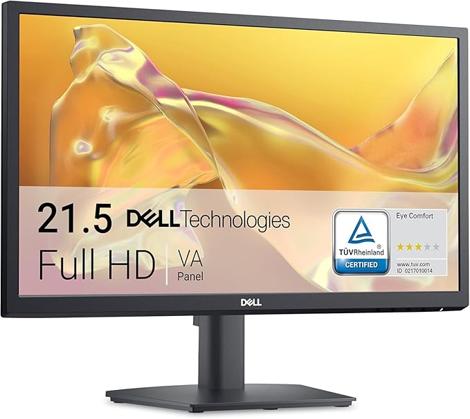 Dell SE2225H 21.5 Inch Full HD (1920x1080) Monitor 75Hz VA 5ms VESA (100x100mm) HDMI VGA 1 Year Warranty Black (Renewed)