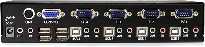 StarTech.com 4 Port Rack Mountable USB KVM Switch with Audio &amp USB Hub - KVM / audio / USB switch - 4 x KVM / audio / USB - 1 local user - desktop - SV431USBAE