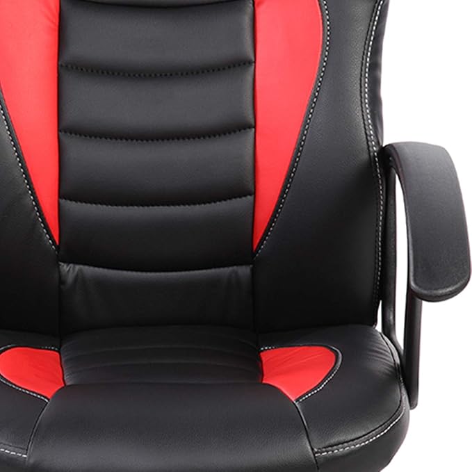 Techni Mobili Kid's Gaming and Student Racer Chair with Wheels Red 22D x 21.25W x 35.25H in