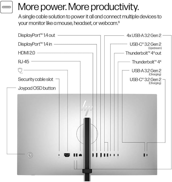 HP 727pu 27 Class WQHD LED Monitor - 16:9 - Natural Silver - 27 Viewable - In-plane Switching (IPS) Black Technology - Edge LED Backlight - 2560 x 1440 - FreeSync Premium - 400 Nit - 5 ms - 120 Hz R