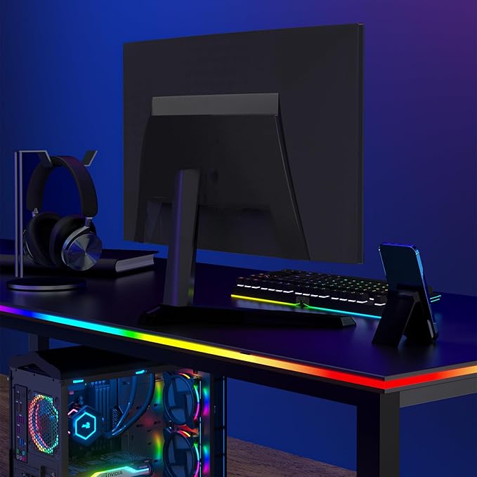 RGB Backlight for PC &amp Mac LED Strip Light Sync with Screen Color or Music Stick to The Edge of Your Desk LEDs for Desk Gaming USB Port Software Control 7.88ft / 2.4m