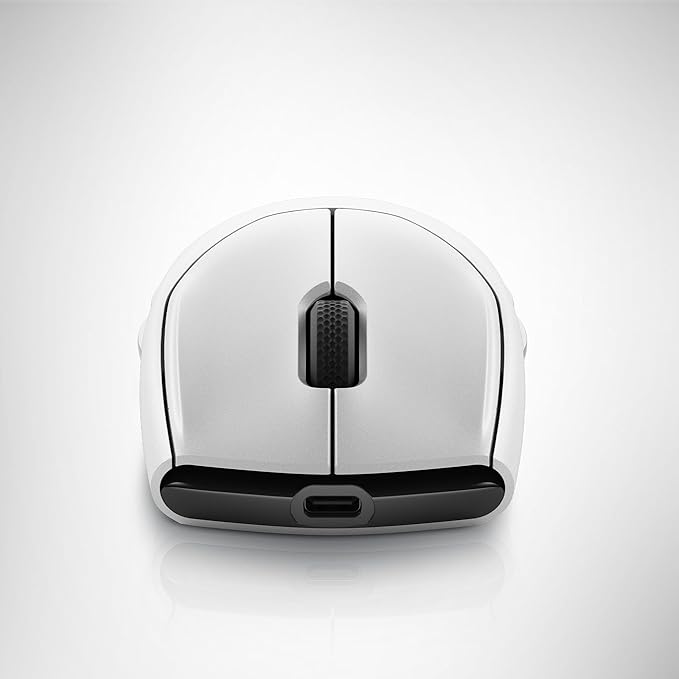 Alienware AW720M Tri-Mode Wireless Gaming Mouse - 2.4GHz Wireless Bluetooth 5.1 26000 DPI 8-Fully Programmable Buttons Magnetic Snap Charging Adapter USB-A to USB-C Cable - Lunar Light