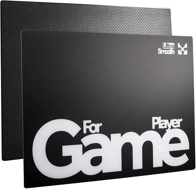 Tempered Glass Gaming Mouse Pad 15.7x11.8in 1.8mm Ultra Thin Micro-Etched Surface Anti-Slip Base Scratch Resistant for Esports &amp Office Compatible with Optical Laser Mice (Black)
