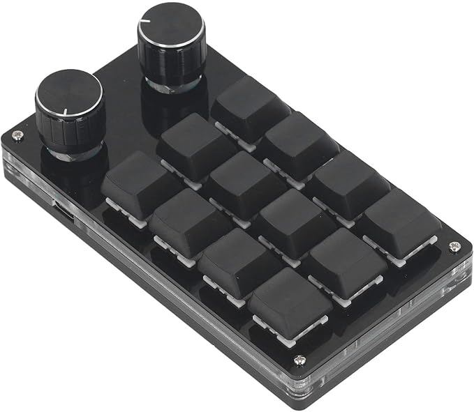 Mechanical Gaming Keyboard 12 Programmable Keys Knobs Wired Red Switch for Office Gaming Music