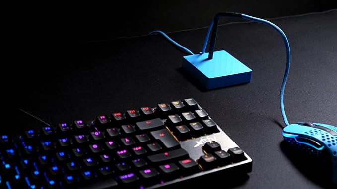 Xtrfy B4 Mouse Bungee for Greater Playing Comfort Flexible Cable Holder for Gaming Mouse Stable Base Non-Slip Underside Practical and Compact Miami Blue