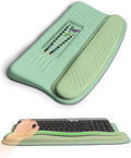 Ergonomic Wave Wrist Rest with Keyboard Stand Cushioned Palm Rest Comfortable Integrated Memory Foam for Natural Typing and Relieve Wrist Pain Minty Olives Green
