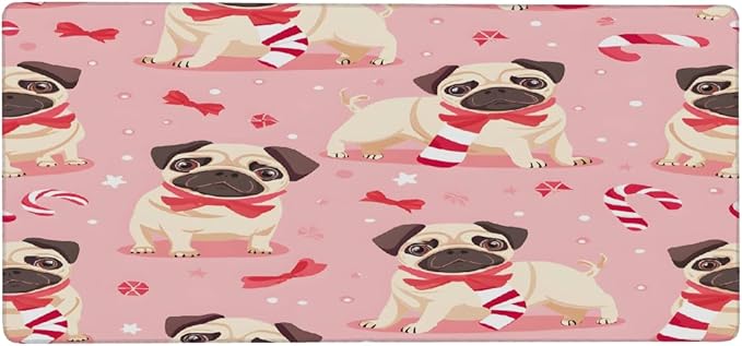 Pink Animal Puppy Dog Large Mouse Pad Gaming Mousepad Desk Mat for Desktop Computer Keyboard Waterproof Mouse Mat Desk Pad with Non-Slip Base for Game School Office Home 35.4 x 15.7