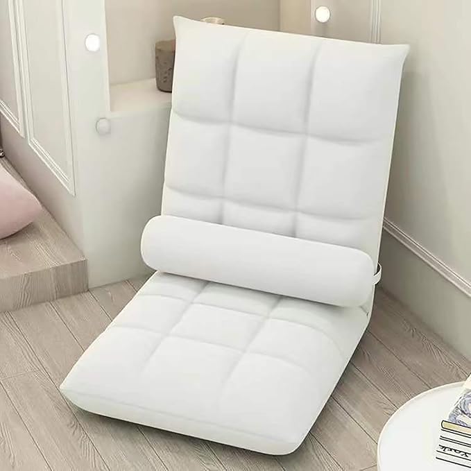 NaKeah Floor Chair with Back Support Folding Sofa Chair with 5 Adjustable Position Padded Sleeper Bed Couch Recliner Floor Gaming Chair Meditation Chair for AdultsE