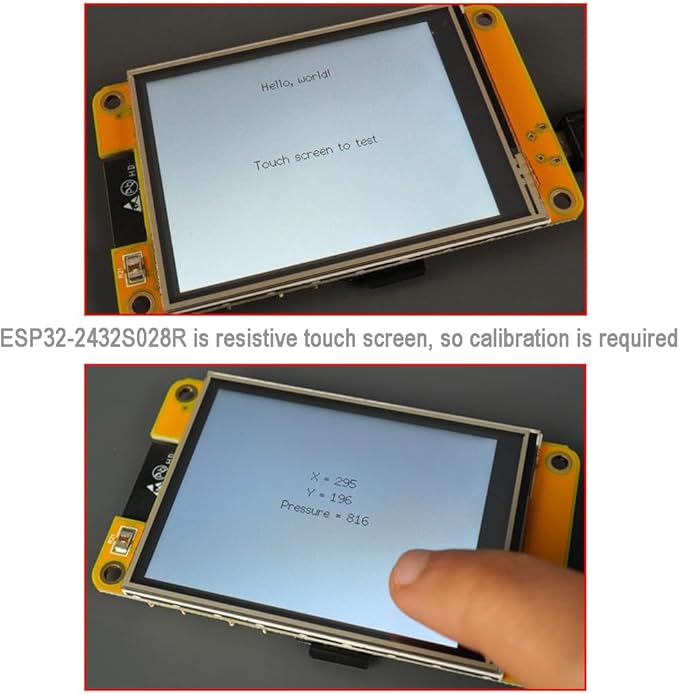 2.8 inch ESP32-2432S028R ESP32 Yellow Display - 9341 Resistive Touchscreen 240x320 TFT LCD Module CYD Development Board for Arduino IDE (Pack of 2)