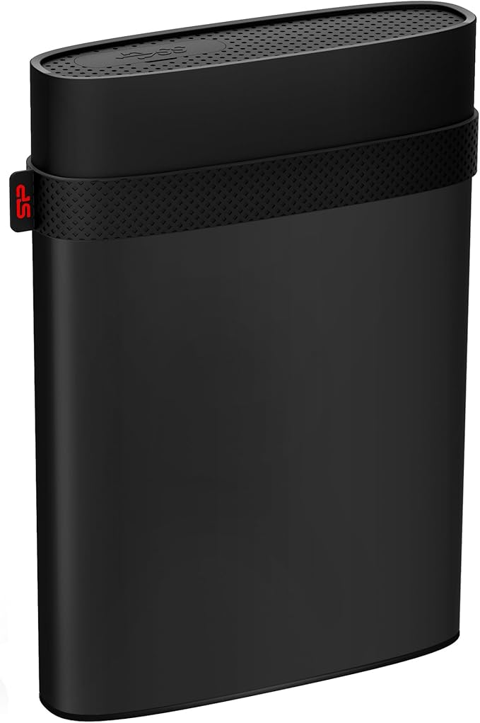 5TB Silicon Power Armor A85B Silver USB3.2 Gen 1 Rugged Portable Hard Drive Black