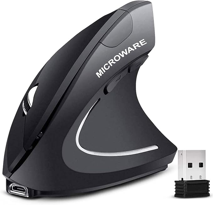Wireless Ergonomic Mouse Jelly Comb Rechargeable 2.4G Bluetooth Vertical Mouse Switch to 3 Devices Optical Mice with 6 Buttons 3 Adjustable DPI Levels for Laptop PC MacBook Notebook