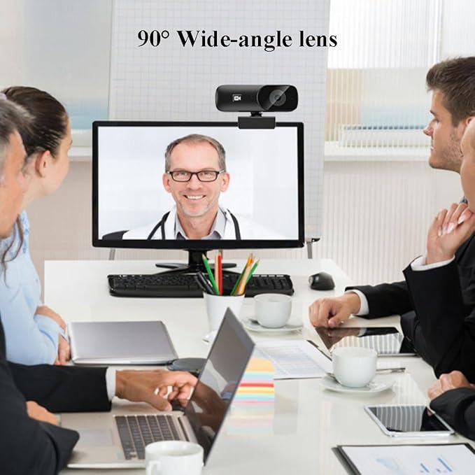 GIZNXBA Webcam with Microphone 1080p USB Webcam for Laptop Wide-Angle Lens Autofocus Noise-Reducing Auto Light Correction for Streaming Video Calls Gaming(1080P)