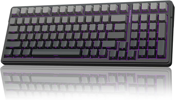 AULA F99 Wireless Mechanical KeyboardGasket Structure Hot Swappable Custom KeyboardRGB BacklitCreamy SoundSide Printed PBT Keycaps2.4GHz/USB-C/BT5.0 Computer Gaming Keyboards