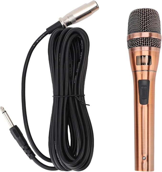 Yunseity Dynamic Microphone Cardioid Wired Microphone with Stereo Pickup and Wide Frequency Response for Home Singing Stage KTV Performance